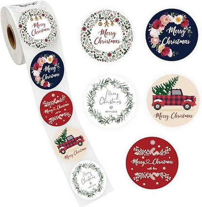 500pc Christmas Sticker Roll