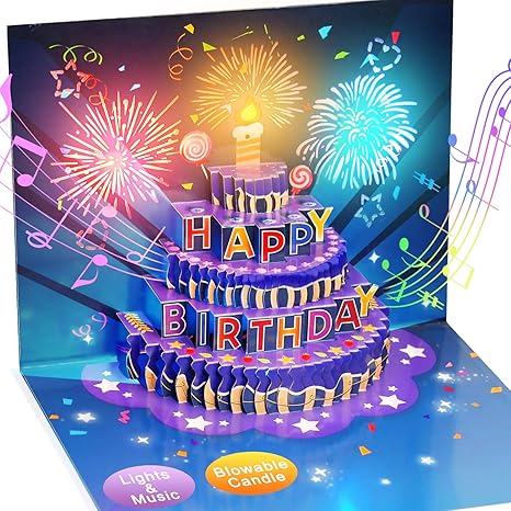 3D Pop Up Blowable Cake Greeting Card